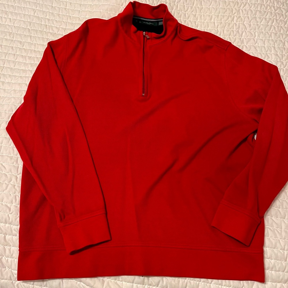 Bobby Jones golf red 3/4 zip pullover. Sz  XL